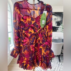 Farm Rio Fruit Dream Pleated Tiered Dress